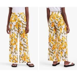 Never Fully Dressed Citrus Fruit Print Wide Leg Pants Viscose Resort Summer 6